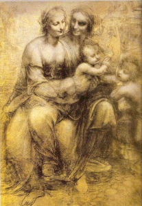 Dibujo, XV, Vinci, Leonardo da, Santa Ana, la Virgen, el Nio, y San Juan, Natioal Gallery, London, 1495