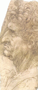 Dibujo, XV-XVI, Vinci, Leonardo da, Cabeza de hombre de perfil