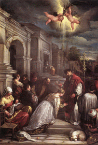 Pin, XVI, Bassano, Jacobo, San Valentn bautizando a Lucila 1575