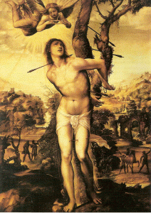 Pin, XVI, Vazzi, Goiovanni Antonio, Martirio de San Sebastin, Galera Pitti, Florencia, 1526