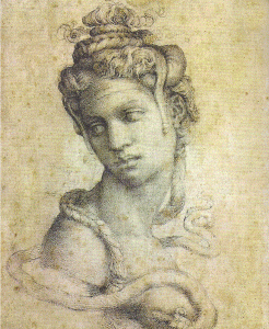 Pin, XVI, Buonarroti, M. Angel, Cleopatra, boceto