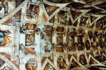Pin, XVI, Buonarroti, M. Angel, Capilla Sixtina, vbeda. detalle, San Pedro, Vaticano, Roma, 1508-1512
