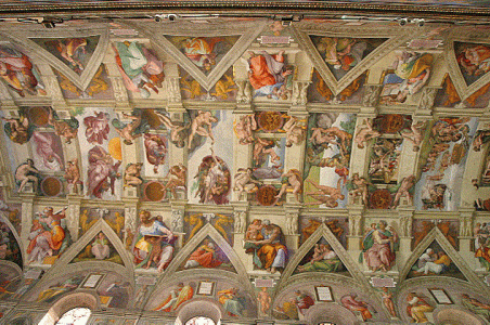 Pin, XVI, Buonarroti, M. Angel, Capilla Sixtina, bveda, detalle, San Pedro, Vaticano, Roma, 1508-1512