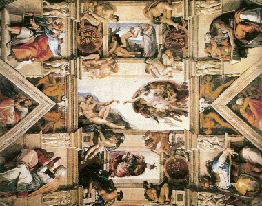 Pin, XVI, Buonarroti, M. Angel, Capilla Sixtina, bveda, detalle, San Pedro, Vaticano, Roma, 1508-1512