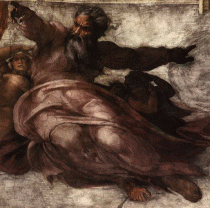 Pin XVI, Buonarroti, M. Angel, Capilla Sixtina, La Crecin del Mundo, San Pedro, Vaticano, Roma, 1508-1512