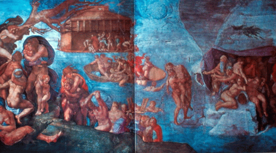 Pin, XVI, Buonarroti, M. Angal, Capilla Sixtina, Diluvio Universal, San Pedro, Vaticano, Roma, 1508-1512