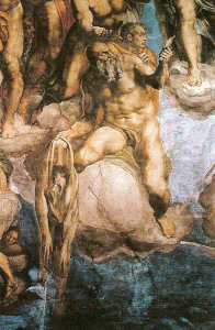 Pin, XVI, Buonarroti, M. Angel, Capilla Sixtina, Juicio Final, detalle, San Pedro, Vaticano, Roma, 1508-15012