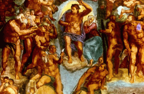 Pin, XVI, Buonarroti, M. Angel, Capilla Sixtina, Juicio Final, detalle, Vaticano, Roma, 1508-1512