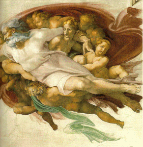 Pin, XVI, Buonarroti, M. Angel, Capilla Sixtina, Creacin de Adan, detalle, San Pedro, Vaticano, Roma, 1508-1512