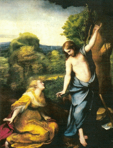 Pin, XVI, Correggio, Antonio Allegri, Noli me tangere, M. Prado, Madrid, 1519