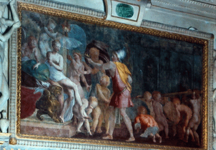 Pin, XVI, Primaticio, Francesco, Alejandro ofreciendo la corona a Roxana, Palacio de Fontenebleau, Fancia