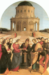 Pin, XVI, Sanzio, Rafael, Desposorios de la Virgen, Pinacoteca Brera, Miln, 1504