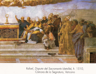 Pin, XVI, Sanzio, Raphael, La disputa del Sacramento, Cmara de la Segnatura, Vaticano, Roma, 1510
