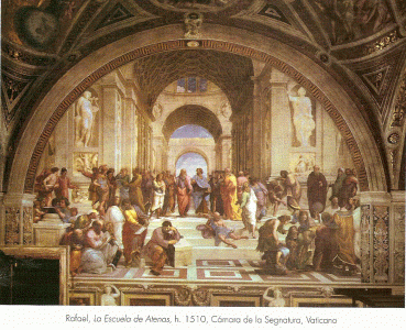 Pin, XVI, Sanzio, Raphael, La Escuela de Atenas, Cmara de la Segnatura, Vaticano, Roma, 1510