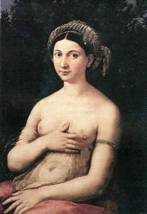 Pin, XVI, Sanzio, Raphael, La Fornarina, Galera Nacioal, Roma, 1520
