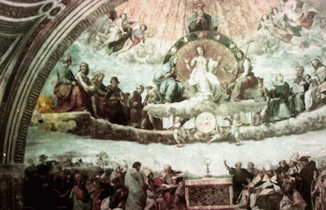 Pin, XVI, Sanzio, Raphael, La disputa del Santo Sacramento, Estancia de Raphael, Vaticano