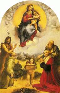 Pin, XVI, Sanzio, Raphael, Madonna de Foligno, Pinacoteca del Vaticano, 1512