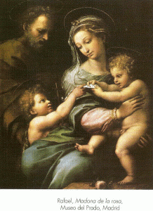 Pin, XVI, Sanzio, Raphael, Madonna de la rosa, M. del Prado, Madrid