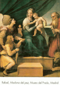 Pin, XVI, Sanzio, Raphael, Madonna del pez, M. del Prado, Madrid