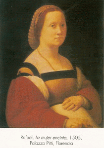 Pin, XVI, Sanzio, Raphael, Mujer encinta, Palazzo Pitti, Florencia, 1505