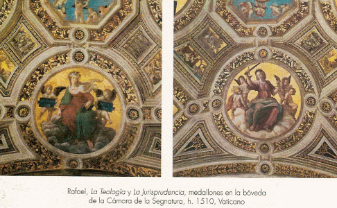 Pin, XVI, Sanzio, Raphael, La Teologa  y la Jurisprudencia, Cmara de la Segnatura, Vaticano, 1510