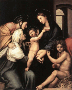 Pin, XVI, Sanzio, Raphael, Visira de Santa Ana, a la Virgen y al Nio