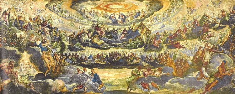 Pin, XVI, Tintoretto o Robusti, Jacopo, La coronacin de la Virgen o El paraso, M. Louvre, Pars, 1588