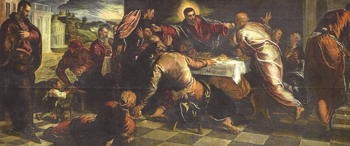 Pin, XVI, Tintoretto o Robusti, Jacopo, La ltima cena, Iglesia de San Pedro, Venecia, 1569