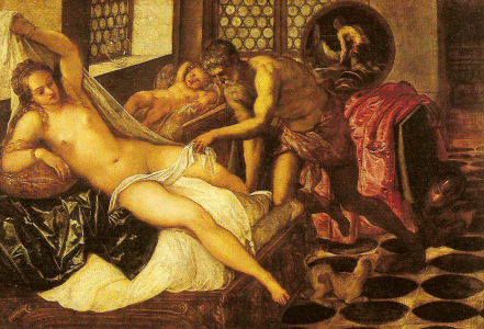 Pin, XVI, Tintorettpo o Robusti, Jacopo, Vulkano, Venus y Marte, Alte Pinakothek, Muncha, Alemania, 1555