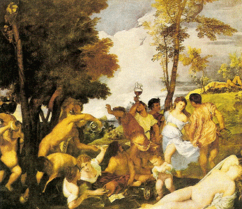 Pin, XVI, Tiziano, Becellio, Bacanal, M. Prado, Madrid, 1519-1520