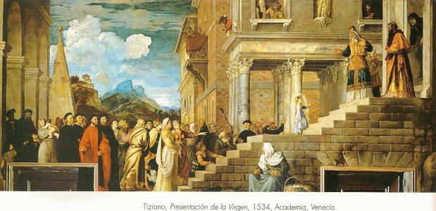Pin, XVI, Tiziano, Becellio, Presentacin de la Virgen, M. de la Academia, Venecia, 1534
