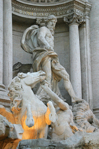 Esc, XVIII, Salvi, Nicola y Panini Jiussepe, Fontana de Trevi, detalle, Roma, 1732-1762