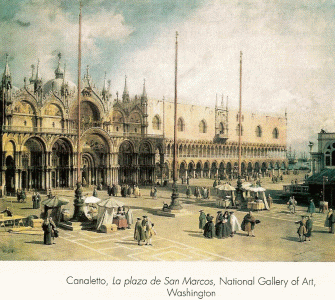 Pin,  XVIII, Canaletto, Giovanni, Antonio,  La Plaza de San Marcos en Venecia, National Gallery of Art, Washington, USA