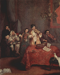 Pin, XVIII, Longhi, Pietro, El pequeo concierto, Ca' Rezzonico, Venecia, 1741