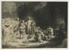 Grabado XVII Rembrandt Harmenszoon van Rijn Estampa de los Tres Florines Holanda 1647-1649