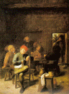 Pin XVII Brouwer Adriaen Campesinos Fumando y Bebiendo Stastsgemald Munich 1635