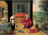 Pin XVII Brueghel El Joven Jan Cristo en casa de Marta y Maria