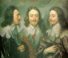 Pin XVII Dyck van Carlos I de Inglaterra en tres posiciones The Royal Collection 1635