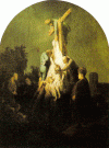 Pin XVII Rembrand Harmensz van Rijn Descendimiento cruz Stastsgemald Munich 1633