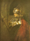 Pin XVII Rembrandt Joven con traje militar Art Gallery de Glasgow, RU