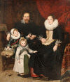Pin XVII Vos Cornelius El Artista y su Familia Holanda 1621