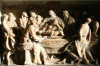Esc, XVI, Broeuq, Jacques,  La ltima Cena, Bajorrelieve, Iglesia de la Colegiata de Qadrou, Mons, Blgica 1541-1545