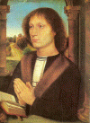 Pin XV Memling Hans Triptico Portari Retrato de hombre joven Galeria Uffizi Italia 1487