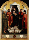 Pin XV Weyden Roger van der Virgen con cuatro santos 1450