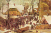 Pin XVI Brueghel El Viejo Pieter Adoracion Magos bajo nieve Col Reinhart Winterthur 1567