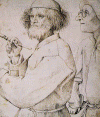 Pin XVI Brureguel el Viejo Pieter Autorretrato El pintor y el comprador Dibujo 1465