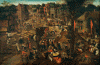 Pin, XVI-XVII, Brueghel El Joven, Pieter, Fiesta de San Huberto y San Antonio en la Aldea de Auckand, Art Gallery, USA