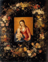 Pin, XVI-XVII, Brueghel de Velours El Viejo, Jan, Guirrnalda con Virgen y Nio, M. del Prado, Madrid, Espaa
