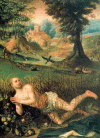 Pin, XVI-XVII, Brueghel de Velours El Viejo, Jan, San Benito en los Zarzales Abada de Montserrat, Barcelona, Espaa