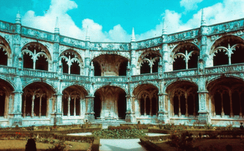 Arq, XVI, Monasterio de los Jernimos o de Belem, interior, claustro, Lisboa, Portugal